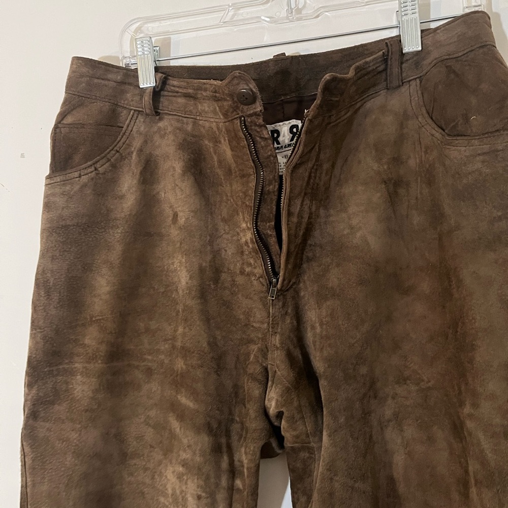 Rave 4 Real Brown Leather Pants- Straight leg, real leather, size 11